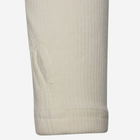 Kuwalla-Tee Plush Rib Long Sleeve T-Shirt Cream Women's with Thumb Holes - Picture 2 of 8